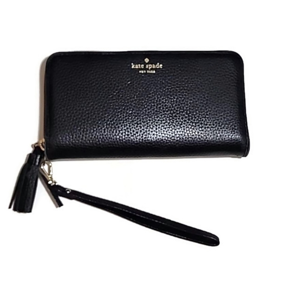 Kate Spade Black Leather Wristlet / Wallet